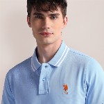 U.S. Polo Assn. Men Solid Polo Collar Cotton Slim Fit T-Shirt