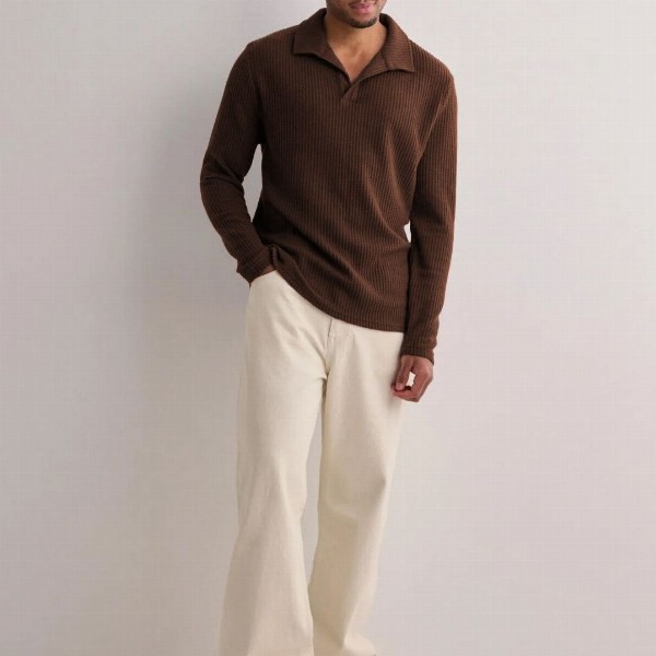 Genzy Men Self Design Polo Collar Relaxed Fit T-shirt