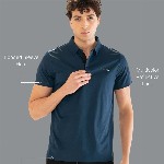 STRCH Men Anti Odour Solid Polo Collar T-shirt