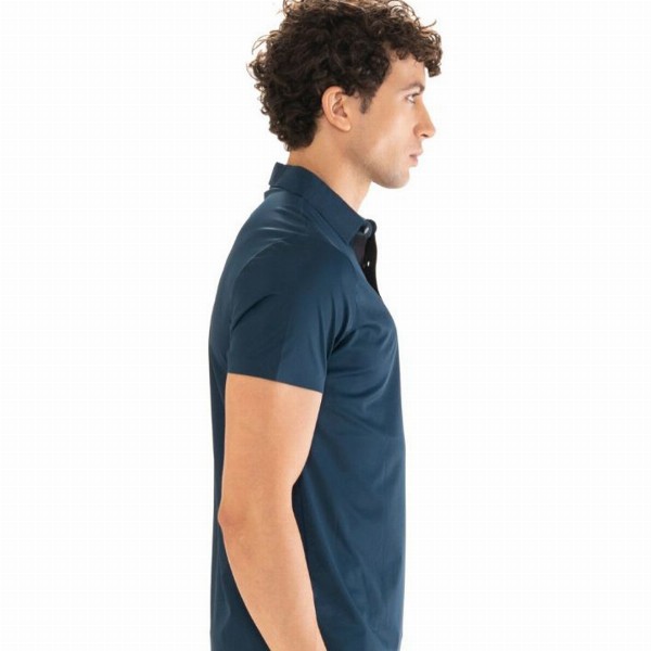 STRCH Men Anti Odour Solid Polo Collar T-shirt