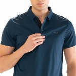 STRCH Men Anti Odour Solid Polo Collar T-shirt