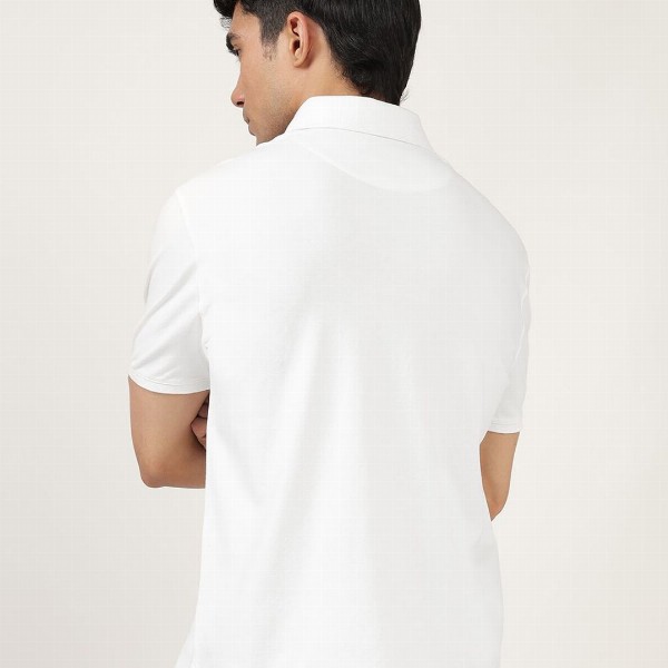 Andamen Men Solid Polo Collar Cotton T-Shirt