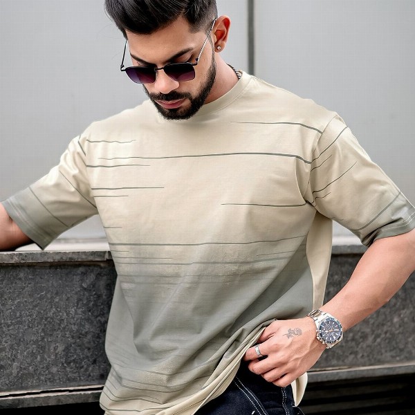 Maniac Striped Round Neck T-shirt