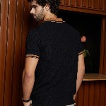 Campus Sutra Men Solid Polo Collar Cotton T-shirt