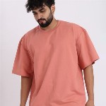 BROWN BROTHERS Unisex Drop-Shoulder Sleeves Pure Cotton Oversized T-shirt