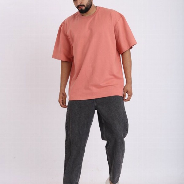 BROWN BROTHERS Unisex Drop-Shoulder Sleeves Pure Cotton Oversized T-shirt