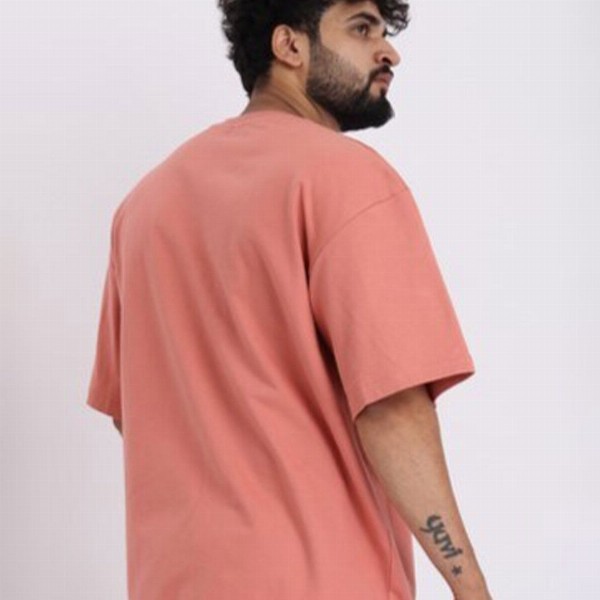 BROWN BROTHERS Unisex Drop-Shoulder Sleeves Pure Cotton Oversized T-shirt