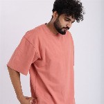 BROWN BROTHERS Unisex Drop-Shoulder Sleeves Pure Cotton Oversized T-shirt