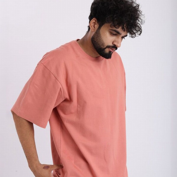 BROWN BROTHERS Unisex Drop-Shoulder Sleeves Pure Cotton Oversized T-shirt