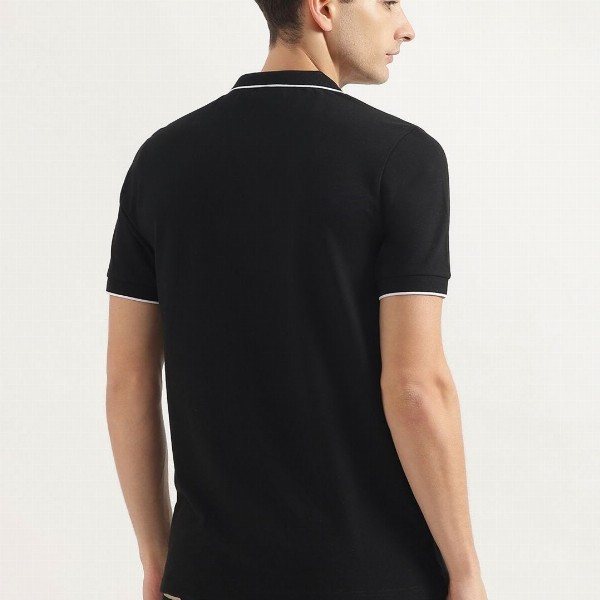 United Colors of Benetton Men Solid Polo Collar Cotton T-shirt