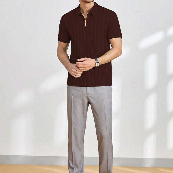 Moda Rapido Men Self Design Polo Collar T-shirt