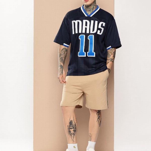 NBA Typography Printed Drop-Shoulder Sleeves Football T-Shirt