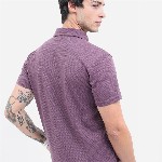 HIGHLANDER Popcorn Structured Polo Collar Regular Fit T-shirt