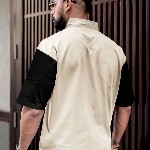 Maniac Men Typography Printed Polo Collar Cotton Oversized T-Shirt