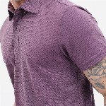 HIGHLANDER Popcorn Structured Polo Collar Regular Fit T-shirt