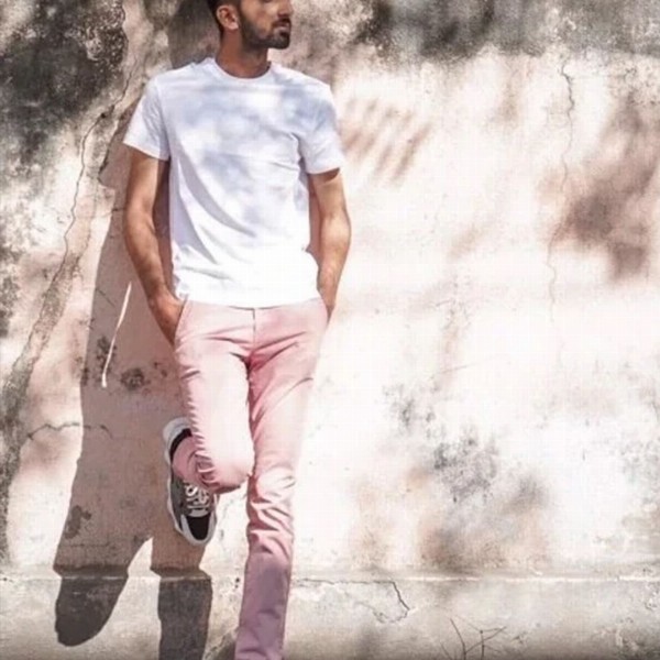 HM Men White Solid Cotton Pure Cotton T-shirt Regular Fit