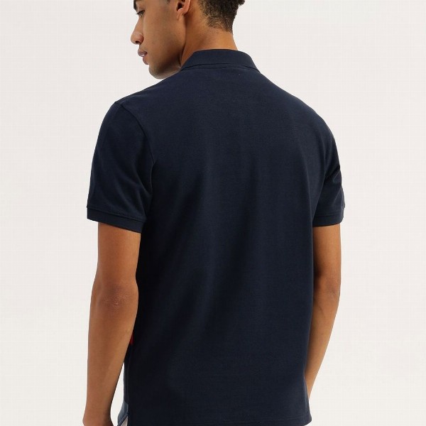 United Colors of Benetton Men Striped Polo Collar Cotton Relaxed Fit T-shirt