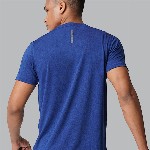 U.S. Polo Assn. Men Melange Blue Solid Athleisure Lounge T-shirt