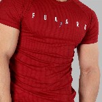 FUAARK Slim Fit Typography Printed Raglan Sleeves Anti Odour Gym T-shirt