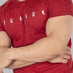 FUAARK Slim Fit Typography Printed Raglan Sleeves Anti Odour Gym T-shirt