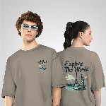 BAESD Unisex Twistform Twinny Zone Pack Of 2 ExploreW2 Printed Cotton Oversized T-shirts