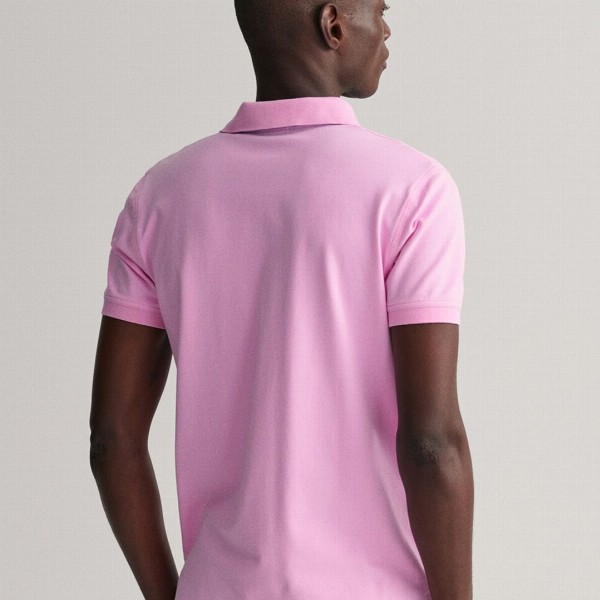 GANT Men Pink Polo Collar Slim Fit T-shirt