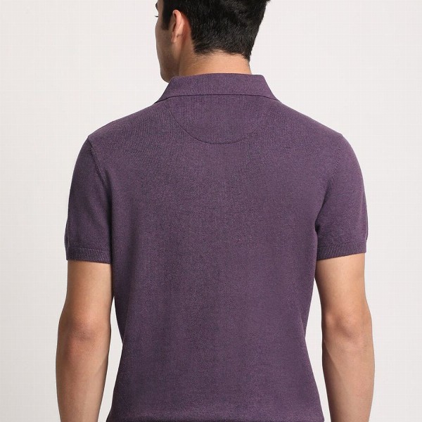 THE BEAR HOUSE Men Solid Regular Fit Cotton Polo Collar T-Shirt