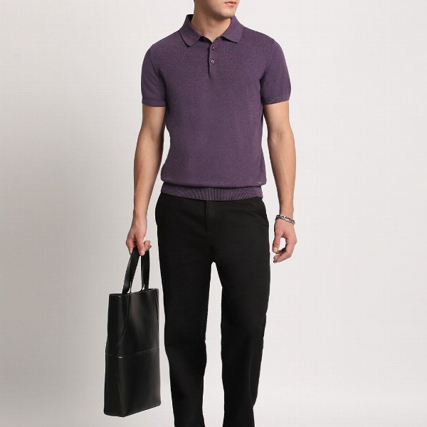 THE BEAR HOUSE Men Solid Regular Fit Cotton Polo Collar T-Shirt