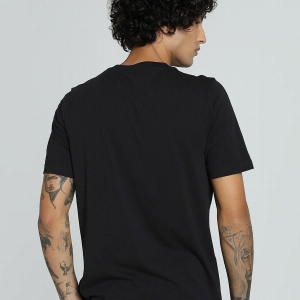 Puma Men Small Logo Brand Logo Embroidered Pure Cotton Short Sleeve T-Shirt