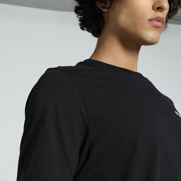 Puma Men Small Logo Brand Logo Embroidered Pure Cotton Short Sleeve T-Shirt