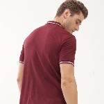 TURMS Men Solid Polo Collar Half Sleeves Stain And Water Repellent Cotton Tshirt