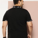 Sztori Men Plus Size Pure Cotton Monochrome Polo T-shirt