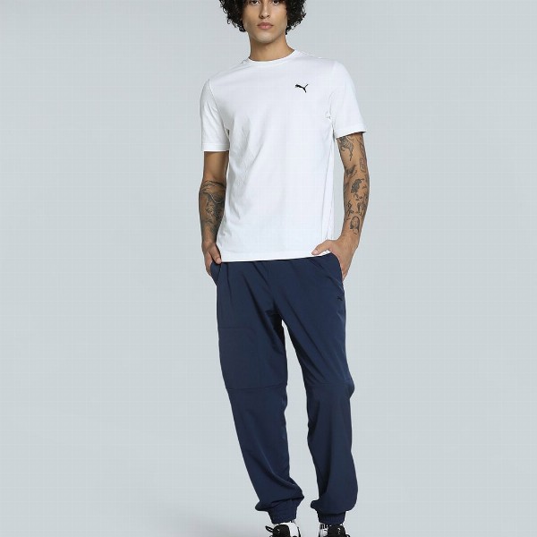 Puma Men Small Logo Solid Pure Cotton Short Sleeve T-Shirt