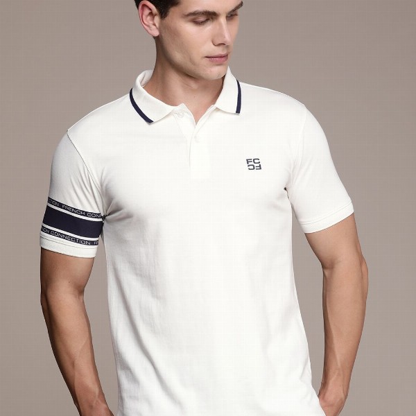 French Connection Men Polo Collar Pure Cotton T-shirt