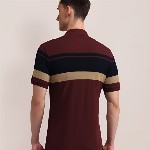 U.S. Polo Assn. Men Striped Polo Collar Cotton Slim Fit T-shirt