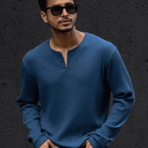 Powerlook Men Solid Round Neck Cotton T-shirt