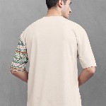 BULLMER Tribal Printed Oversized Cotton T-shirt