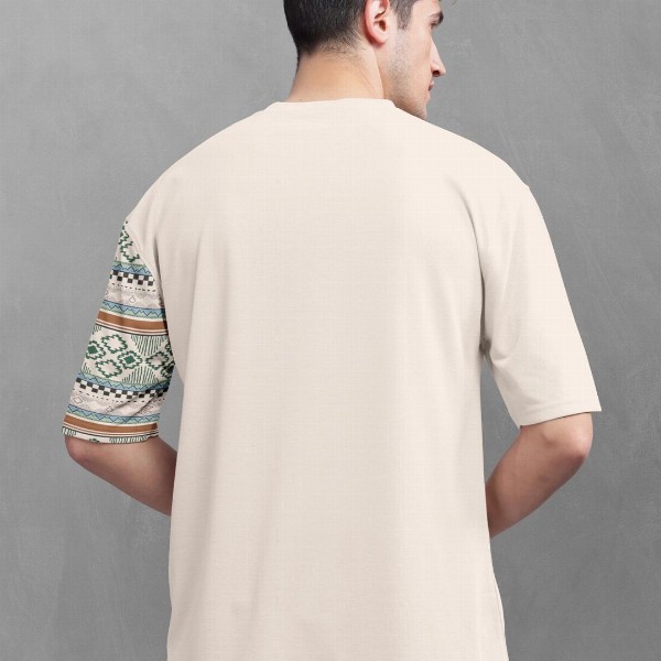 BULLMER Tribal Printed Oversized Cotton T-shirt