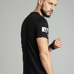 Roadster Men Black Printed Cotton Pure Cotton T-shirt