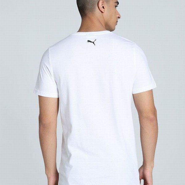 Puma Striped Logo Graphic Printed Slim Fit Tee