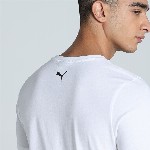 Puma Striped Logo Graphic Printed Slim Fit Tee