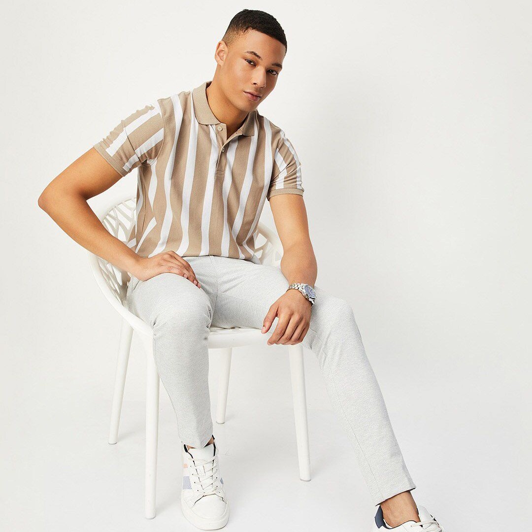 max Striped Polo Collar T-shirt