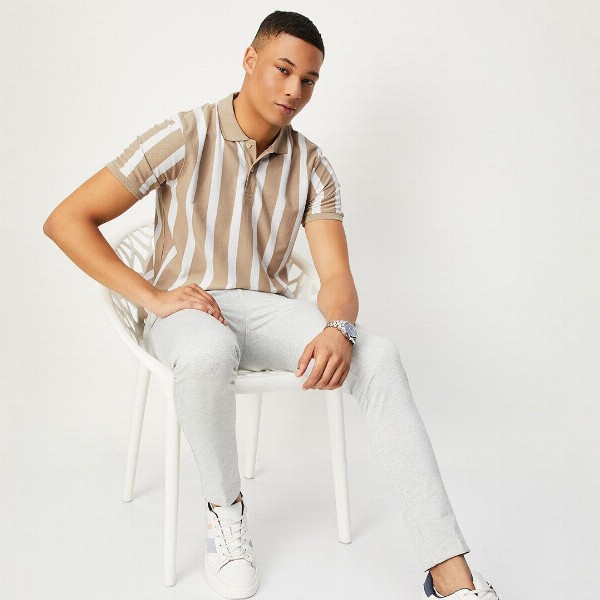 max Striped Polo Collar T-shirt