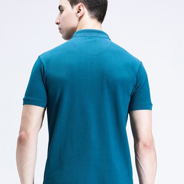 Crocodile Men Solid Polo Collar Cotton T-shirt