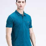 Crocodile Men Solid Polo Collar Cotton T-shirt