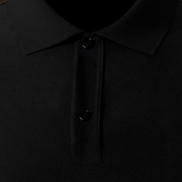 VEIRDO Black Polo Collar Pure Cotton T-shirt