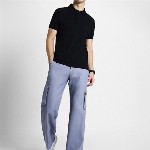VEIRDO Black Polo Collar Pure Cotton T-shirt
