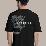 BULLMER Graphic Printed Round Neck Oversized Cotton T-shirt