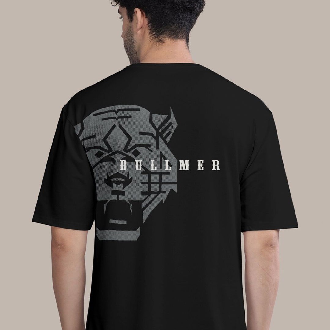 BULLMER Graphic Printed Round Neck Oversized Cotton T-shirt