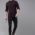 THE BEAR HOUSE Men Purple Slim Fit Casual Shirt